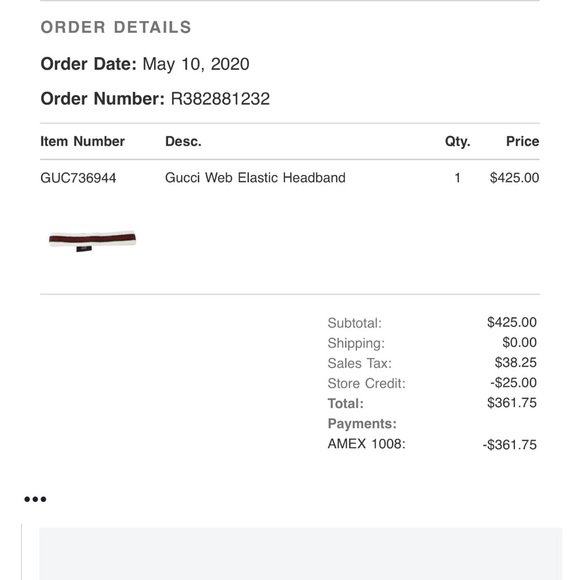 Gucci web elastic headband white red green. One size. - Picture 4 of 4